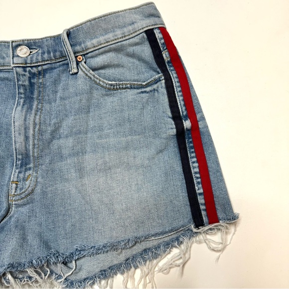 MOTHER Easy Does It Shorts Thanks Again Racer Striped Raw Hem Anchor Nautical 28 - Picture 6 of 14